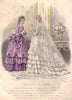 FASHION. Elegant Parisian ladies. mauve. white 1869 old antique print picture