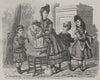 CHILDREN. Playing. Hoops. Puppet. Lady 1869 old antique vintage print picture