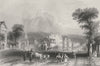 Utica, New York. WH BARTLETT 1840 old antique vintage print picture