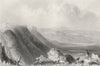 View From Mount Washington, New Hampshire. WH BARTLETT 1840 old antique print