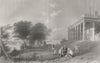 Washington's House, Mount Vernon, Virginia. WH BARTLETT 1840 old antique print