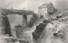 Bridge at Glens Fall (on the Hudson), New York. WH BARTLETT 1840 old print