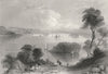 East Port and Passamaquoddy Bay, Maine. WH BARTLETT 1840 old antique print