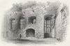 WALES. Baronial Hall, Raglan Castle-Bartlett c1860 old antique print picture