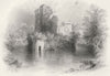 WALES. The Keep Tower-Bartlett c1860 old antique vintage print picture