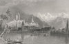 SWITZERLAND. Thun, with the Bernese Alps. BARTLETT 1836 old antique print