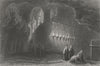 ISRAEL. Cavern where Holy Cross was found-Bartlett 1847 old antique print