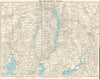 LAKE DISTRICT SOUTH Ambleside Ulverston Windermere Kendal Cumbria c1961 map