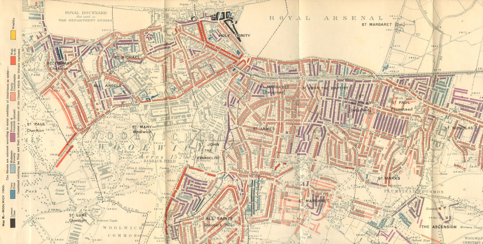 WOOLWICH Charles Booth Poverty Map Plumstead Charlton Shooter s Hill woolwich-charles-booth-poverty-map-plumstead-charlton-shooter-s-hill