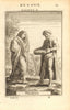 BRAHMIN MAN & WOMAN Priest teacher caste. Hinduism India 'Bramins'. MALLET 1683