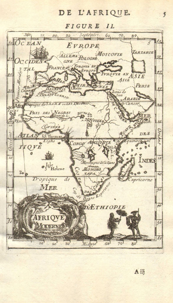AFRICA. 'Afrique moderne'. Congo Abyssinia Biledulgerid &c. MALLET 1683 map