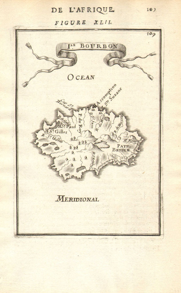 REUNION. Ile Bourbon Réunion Ste-Suzanne St-Paul. Indian Ocean. MALLET 1683 map