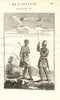 CONGO COSTUME. Man & woman of Kongo. 'Peuples du Congo'. MALLET 1683 old print