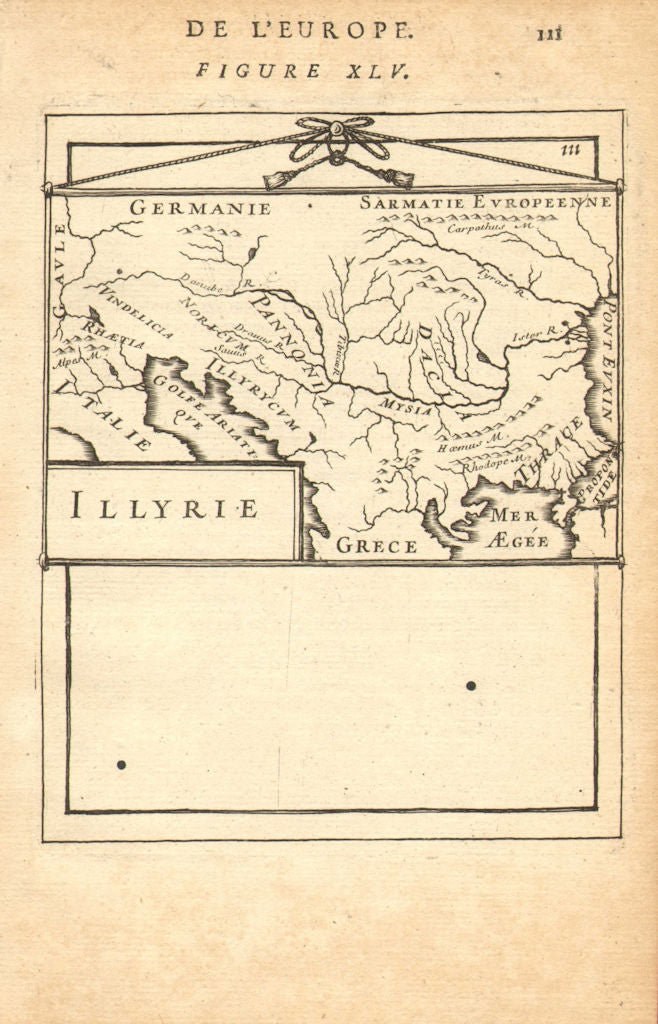 BALKANS. Illyria 'Illyrie'. Danube basin. Pannonia Mysia. MALLET 1683 old map