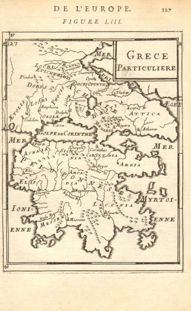 SOUTHERN GREECE Peloponnese Attica Thessaly. Grece Particuliere. MALLET 1683 map
