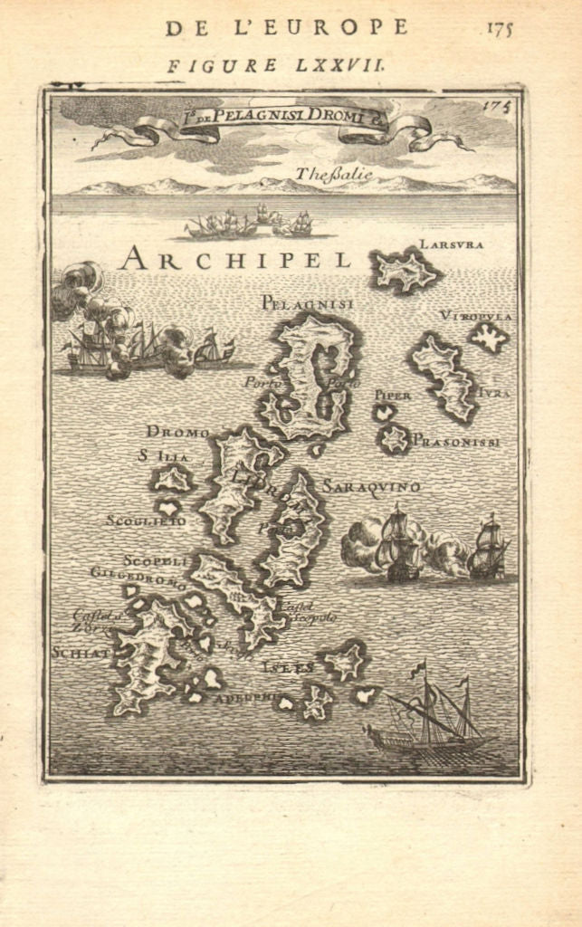 SPORADES. Kyra Panagia Alonissos Skiathos Skopelos. Greece. MALLET 1683 map