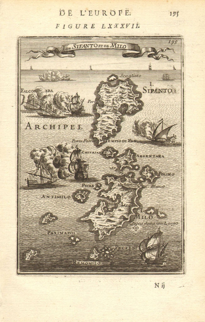 CYCLADES. Sifnos Milos Antimilos Kimilos Polyaigos. Aegean. MALLET 1683 map