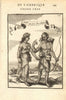 FLORIDA. Native American man & woman. Bow & arrows. MALLET 1683 old print