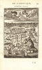 FRENCH GUIANA GUYANE. 'Fort Louys'. Ft Louis under attack. MALLET 1683 old map