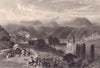EGLISAU. View of the town & Rhine. Steel engraving. Switzerland 1875 old print
