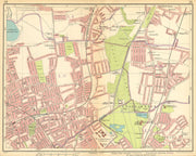 LONDON NE.Walthamstow Snaresbrook Wanstead Higham Hill Woodford Green 1925 map