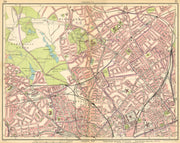 LONDON N.Hampstead Holloway Highgate Kentish Town Belsize Park Camden 1925 map
