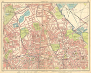 LONDON N. Finsbury Park Clapton Highbury Stamford Hill Kingsland 1925 old map