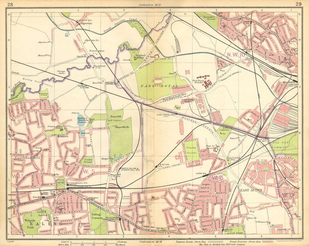 LONDON W.Harlesden Willesden Jctn Acton Ealing Alperton Park Royal 1925 map