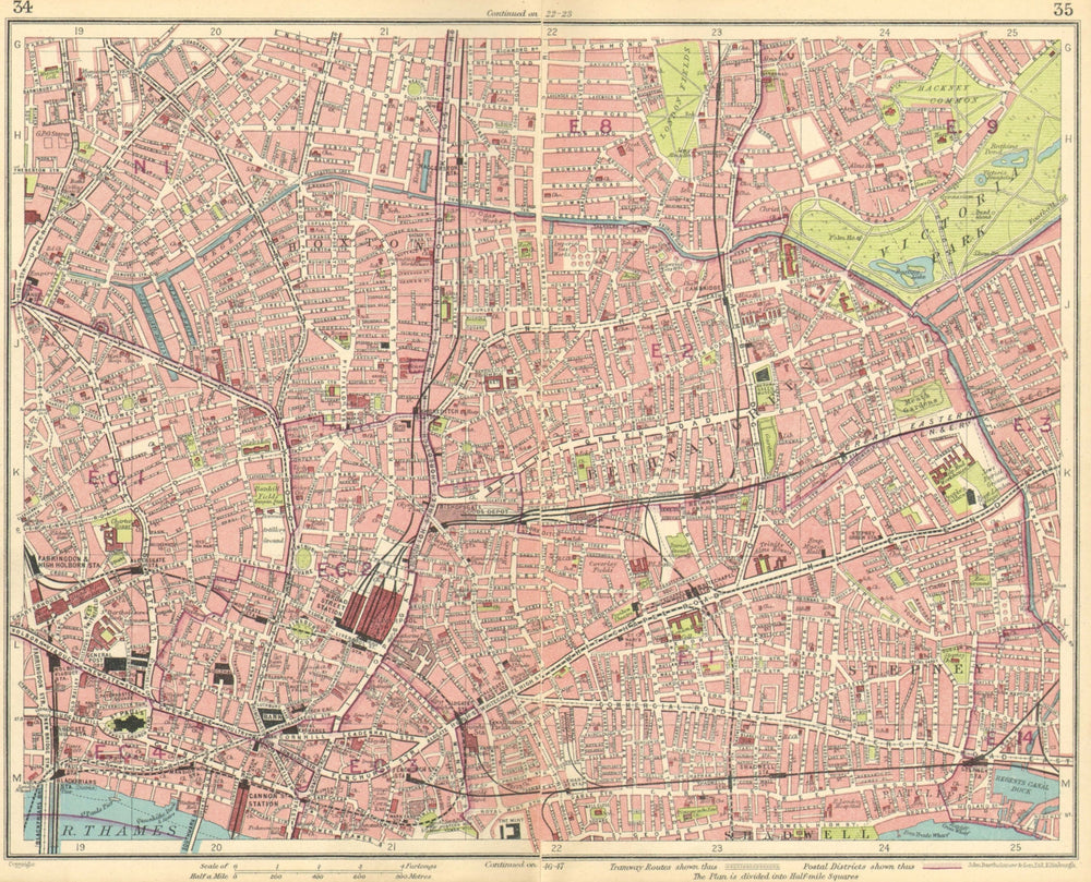 LONDON E. Islington Bethnal Green Hoxton City Stepney Shadwell 1930 old map