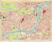 LONDON. Brompton Pimlico Mayfair Westminster Chelsea Lambeth West End 1930 map
