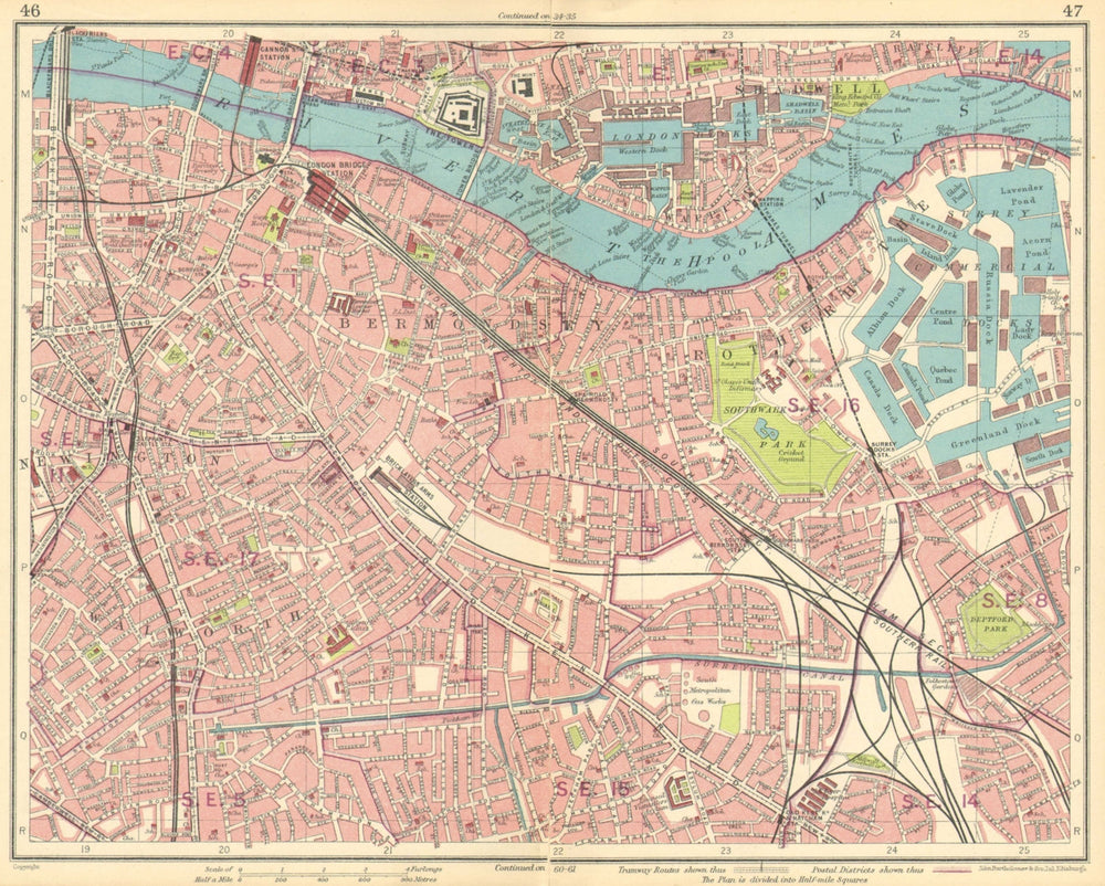 LONDON.Newington Rotherhithe Bermondsey Shadwell Borough Surrey Docks 1930 map
