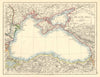 BLACK SEA. Russia Turkey Crimea Romania Bulgaria Kutais. JOHNSTON 1899 old map