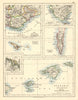 EUROPE.Balearic islands.Heligoland Gibraltar Andorra Riviera.JOHNSTON 1899 map