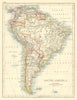 SOUTH AMERICA. Bolivia includes Acre, now in Brazil. JOHNSTON 1899 old map