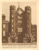 Brick gate house, St James's Palace. A Royal hunting lodge 1926 old print