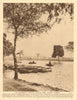 Blackheath boating pond. Rowing boats. All Saints Church in distance 1926