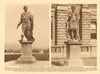 King Charles II & James III statues. Chelsea Hospital & Admiralty 1926 print