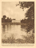 Fair Thames washes the reedy banks by Syon House 1926 old vintage print