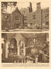 Long Gallery and chapel of the Charterhouse 1926 old vintage print picture