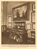 Cabinet of Nelson relics in Lloyd's Committee room 1926 old vintage print