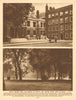 South Square and the garden of Gray's Inn, where Pepys used to walk 1926 print