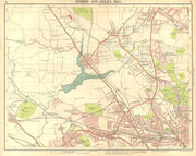 LONDON N.Hendon Childs Hill Hampstead Wembley Golders Green Willesden 1917 map