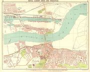 LONDON E. Albert Dock Woolwich Plumstead Charlton Beckton Silvertown 1917 map