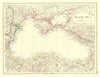 BLACK SEA. Russia Turkey Crimea Romania Bulgaria Kuban.  JOHNSTON 1906 old map