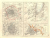 EUROPEAN CITIES. Environs of Paris Brussels Amsterdam Geneva. JOHNSTON 1906 map