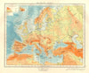 EUROPE PHYSICAL. Relief Ocean depths Key mountains Plains. JOHNSTON 1920 map
