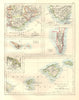 EUROPE.Balearic islands.Heligoland Gibraltar Andorra Riviera. JOHNSTON 1920 map