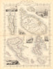 MEDITERRANEAN. Gib Malta Corfu Zante Cephalonia Lefkada.TALLIS/RAPKIN 1849 map