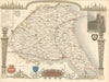 Yorkshire, East Riding antique hand-coloured county map by Thomas Moule c1840