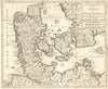 'Carta Nuova del Regno di Danimarca…' by Isaac TIRION. DENMARK c1750 old map